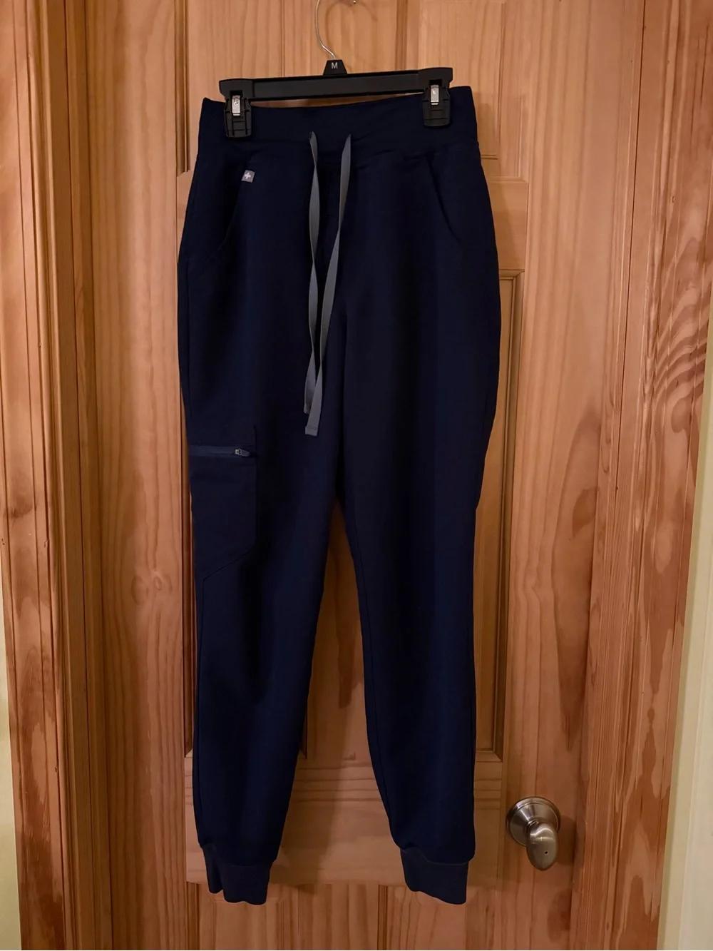 Figs Navy Drawstring Joggers with Cargo Pocket